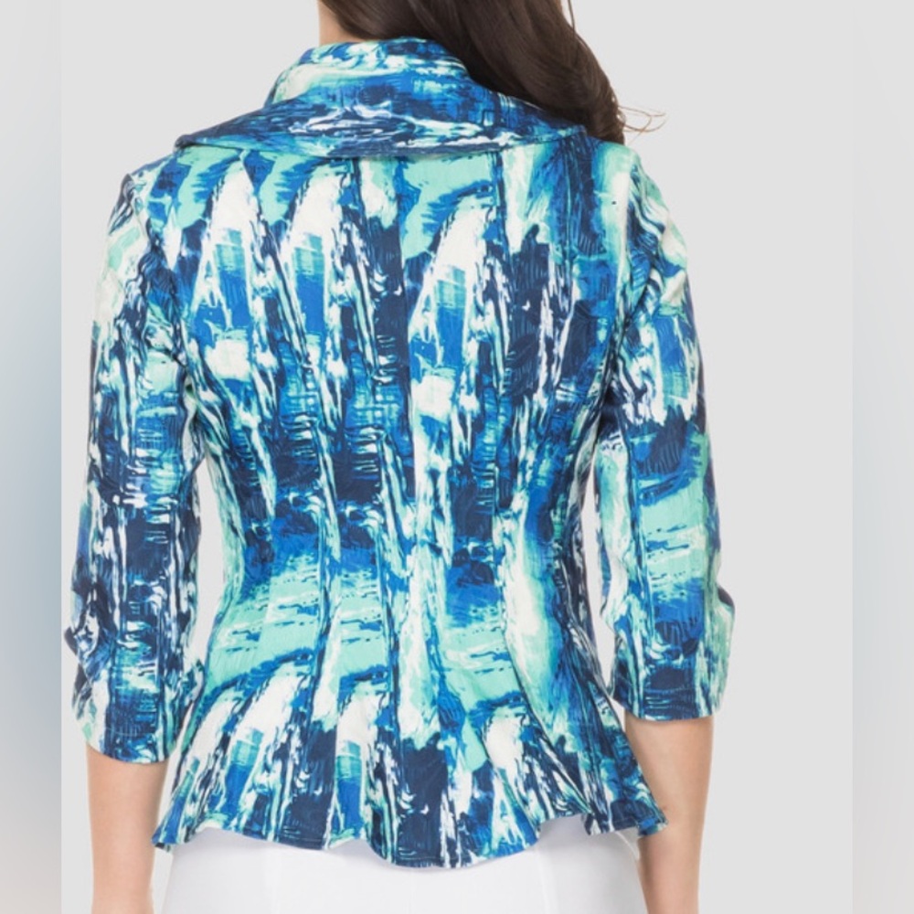 Canadian Joseph Ribkoff’s, zip up, stretchy, vibrant, versatile jacket. - Picture 2 of 4
